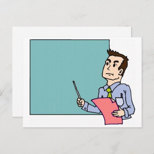 Carte Postale Professeur Au Tableau Noir (Devant / Derrière)