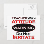 Carte Postale Professeur Avec Attitude (Devant / Derrière)