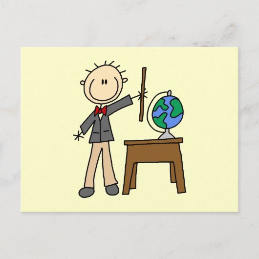 Carte Postale Professeur Avec Le Monde (Devant)