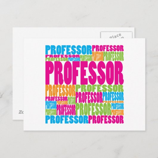 Carte Postale Professeur coloré (Devant / Derrière)