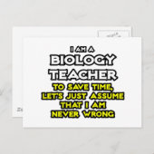 Carte Postale Professeur De Biologie...Supposons Que Je Ne Me Tr (Devant / Derrière)
