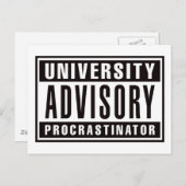 Carte Postale Professeur de conseil universitaire (Devant / Derrière)