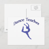 Carte Postale Professeur de danse Jete (Devant / Derrière)