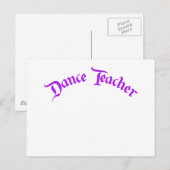 Carte Postale Professeur de danse (personnaliser) (Devant / Derrière)