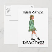 Carte Postale Professeur de danse step Irlandaise - Vert (Devant / Derrière)