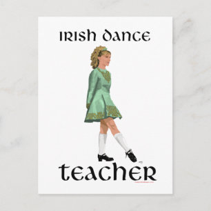 Carte Postale Professeur de danse step Irlandaise - Vert