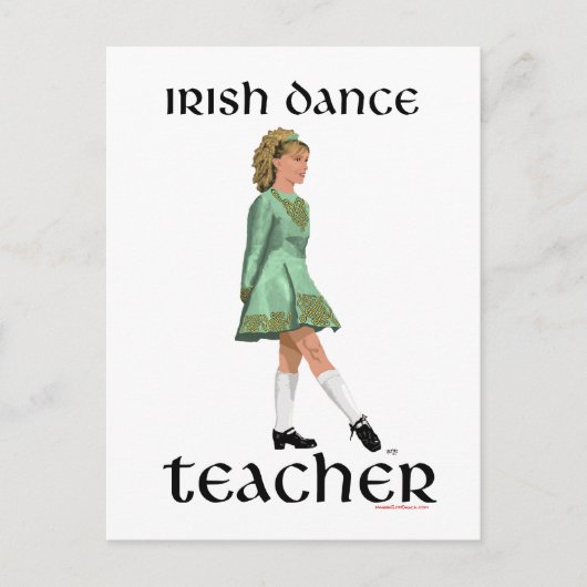 Carte Postale Professeur de danse step Irlandaise - Vert (Devant)