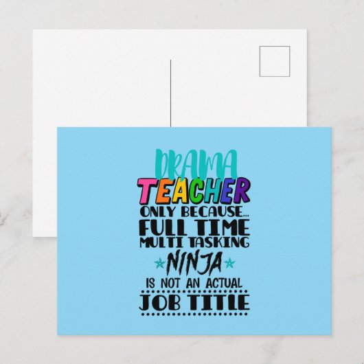 Carte Postale Professeur De Drame Seulement Parce Que Multi-Tâch (Devant / Derrière)