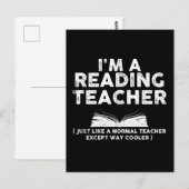 Carte Postale Professeur de lecture - Je suis professeur de lect (Devant / Derrière)