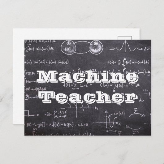 Carte Postale Professeur de machine (Devant / Derrière)