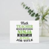 Carte Postale Professeur de mathématiques Multitâche Ninja pas d (Debout devant)