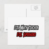 Carte Postale Professeur de mathématiques / Superhéros (Devant / Derrière)
