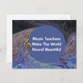 Carte Postale Professeur de Musique Merci Spirale Bleue École (Devant / Derrière)