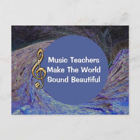 Carte Postale Professeur de Musique Merci Spirale Bleue en Spira (Devant)