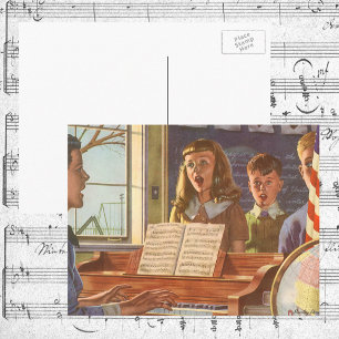 Carte Postale Professeur de musique vintage enseignant aux élève