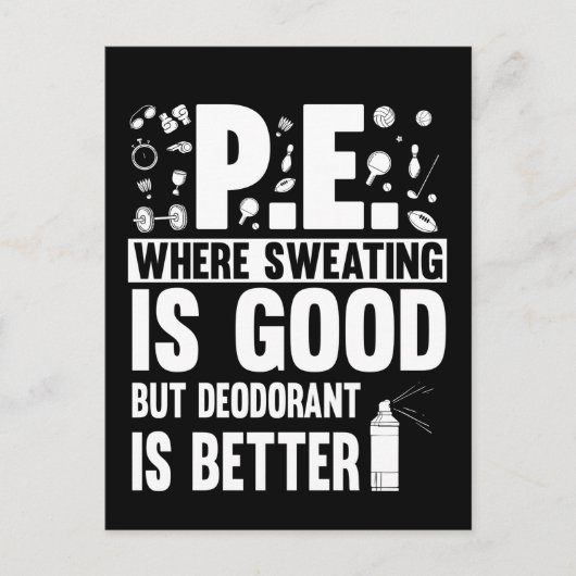 Carte Postale Professeur de plaisanterie d'éducation physique PE (Devant)