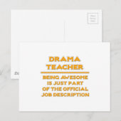 Carte Postale Professeur de théâtre .. Description du travail (Devant / Derrière)