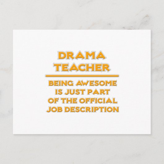 Carte Postale Professeur de théâtre .. Description du travail (Devant)