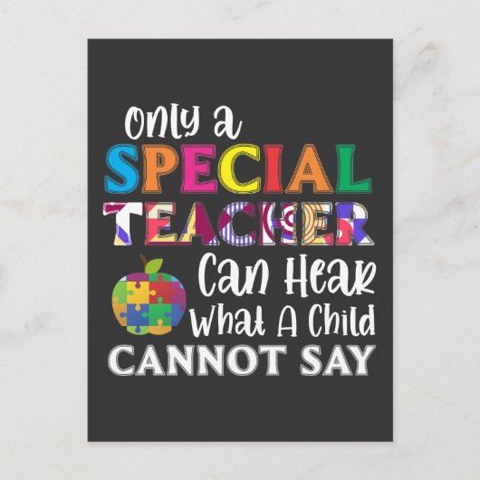 Carte Postale Professeur d'enseignement spécial pour enfants (Devant)