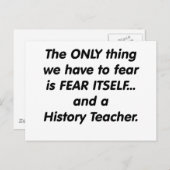 Carte Postale Professeur d'histoire de la peur (Devant / Derrière)