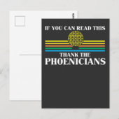 Carte Postale Professeur d'histoire de Phénicie Merci aux Phénic (Devant / Derrière)