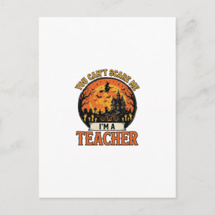 Carte Postale Professeur Halloween Vintage Drôle École Squeletti
