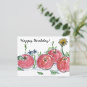 Carte Postale Professeur Joyeux Anniversaire Pommes Rouges Fruit (Debout devant)