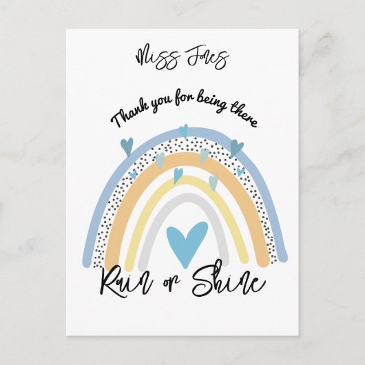 Carte Postale professeur merci rainbow class cadeau retraite (Devant)