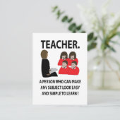 Carte Postale Professeur Retour À L'École Citation Typographie P (Debout devant)