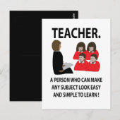 Carte Postale Professeur Retour À L'École Citation Typographie P (Devant / Derrière)