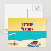 Carte Postale Professeur retraité, Amusant au soleil (Devant / Derrière)