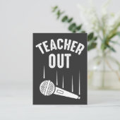 Carte Postale Professeur Retraité Sortir Mic Laisser Retraite (Debout devant)