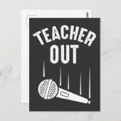Carte Postale Professeur Retraité Sortir Mic Laisser Retraite (Devant / Derrière)
