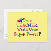 Carte Postale Professeur Superhero (Devant / Derrière)