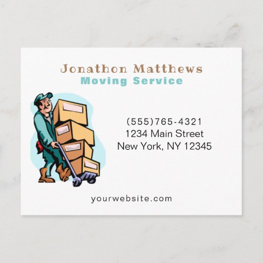 Carte Postale Professional Moving Guy Entreprise Service Entrepr (Devant)