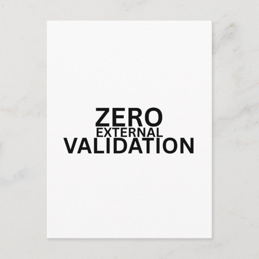 Carte Postale Professionnel de la validation externe zéro (Devant)