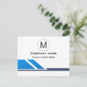 Carte postale professionnelle abstraite bleue et b (Debout devant)