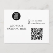 Carte postale professionnelle pour promotion merci (Dos)