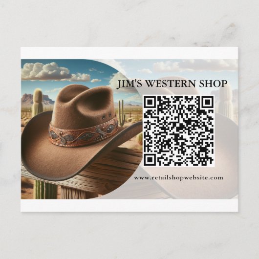 Carte postale professionnelle Western QR Code (Devant)