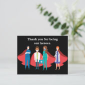 Carte Postale Professionnels de la santé Médecin Infirmière Héro (Debout devant)