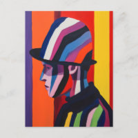 Profil abstrait avec chapeau melon
