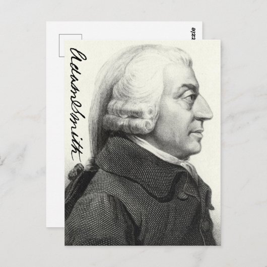 Carte Postale Profil Adam Smith (avec signature) (Devant / Derrière)