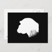 Carte Postale Profil blanc de chimpanzé (Devant / Derrière)