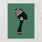 Carte Postale Profil de femme abstraite afro-américaine (Devant)