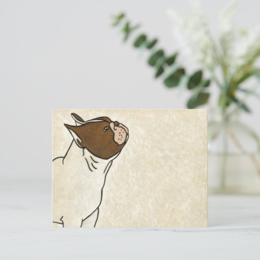 Carte Postale Profil de French Bulldog En tête (Debout devant)