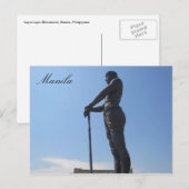 Carte Postale profil de la statue de manille (Devant / Derrière)