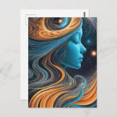 Carte Postale Profil de la Vénus cosmique étoilée (Devant / Derrière)