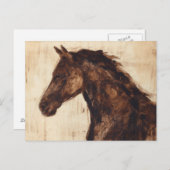 Carte Postale Profil du cheval sauvage Brown (Devant / Derrière)