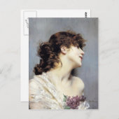 Carte Postale Profil d'une jeune femme par Giovanni Boldini (Devant / Derrière)