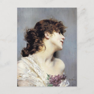 Carte Postale Profil d'une jeune femme par Giovanni Boldini